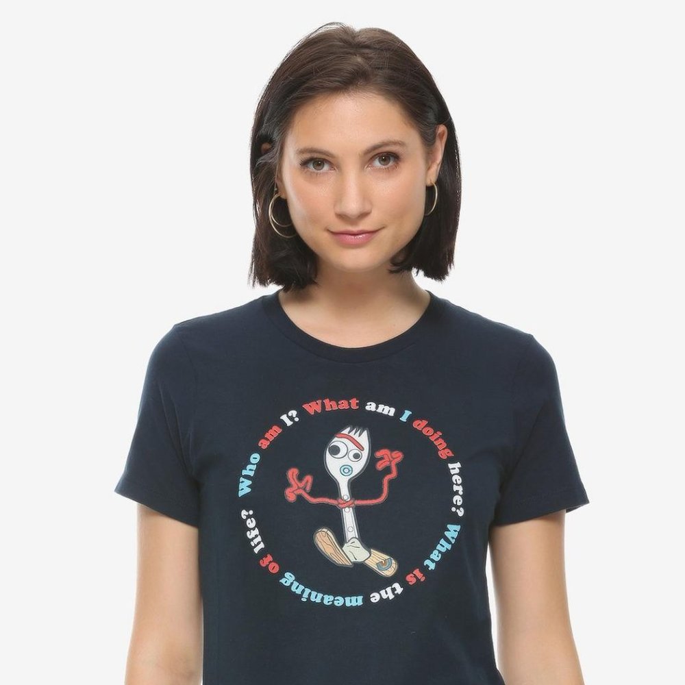 Disney Pixar Women’s Navy Forky Short Sleeve Graphic Tee